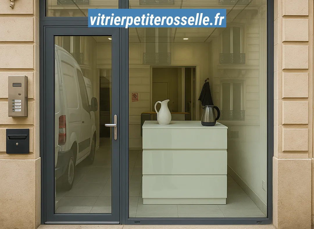 Façade vitrine de magasin en aluminium sur mesure à Petite-Rosselle